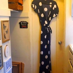 Polka dot wrap dress